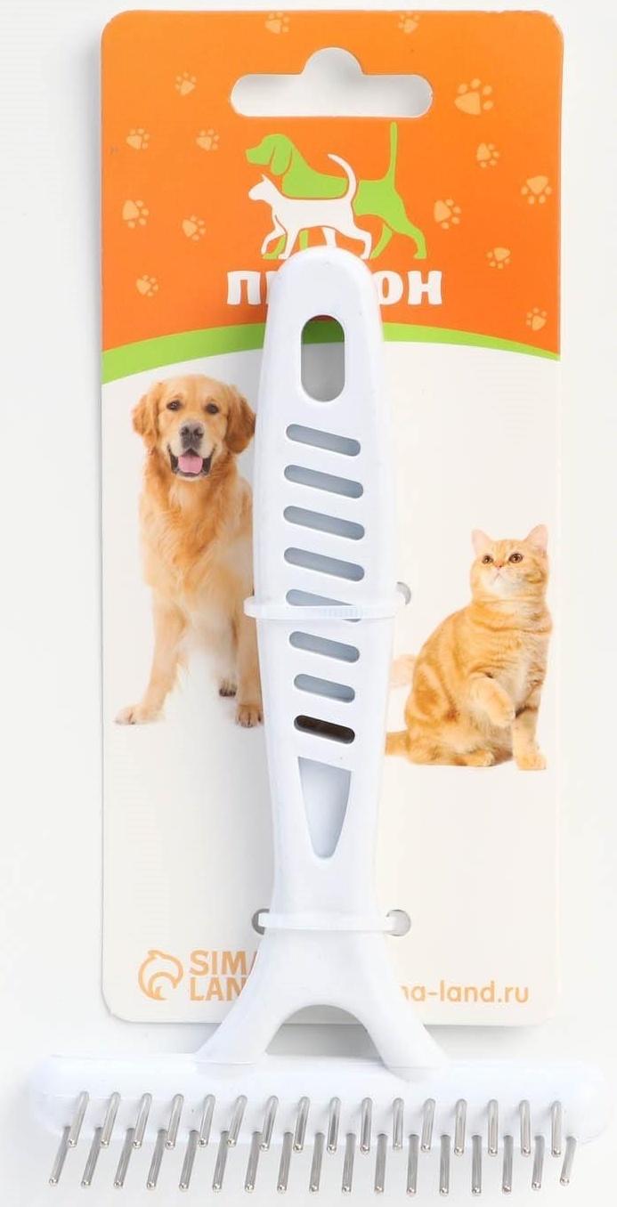 Расчёска-грабли 2-рядная, 13,5 х 8,8 см, белая