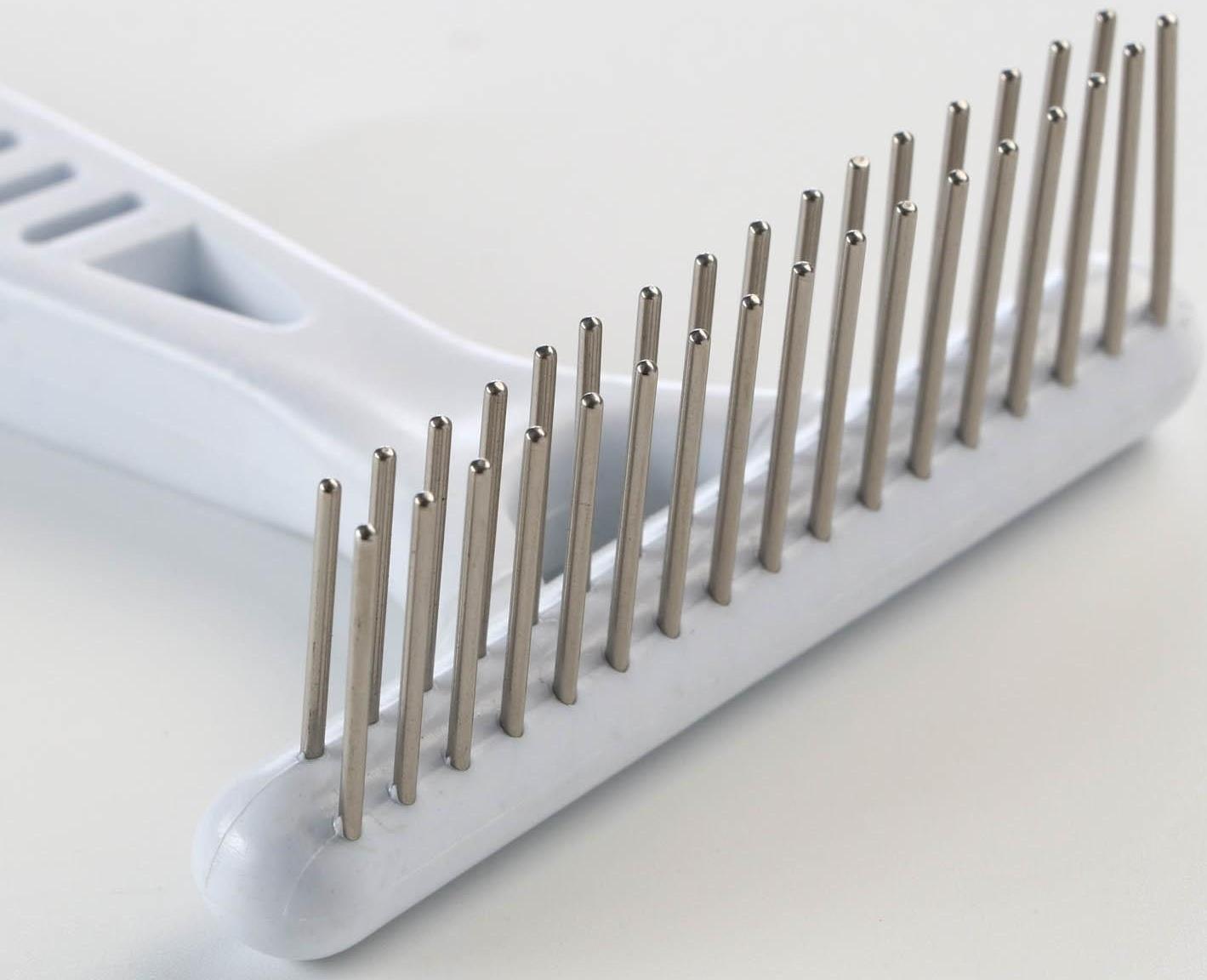 Расчёска-грабли 2-рядная, 13,5 х 8,8 см, белая