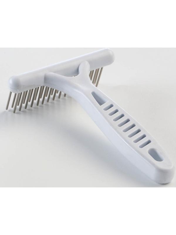 Расчёска-грабли 2-рядная, 13,5 х 8,8 см, белая