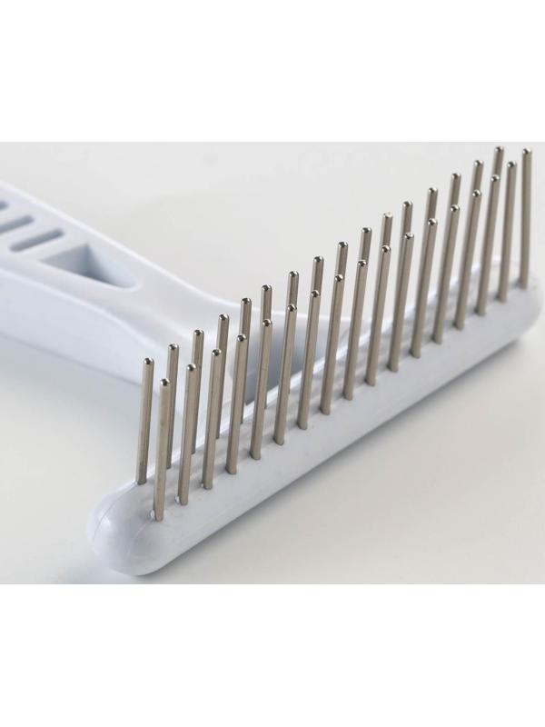 Расчёска-грабли 2-рядная, 13,5 х 8,8 см, белая