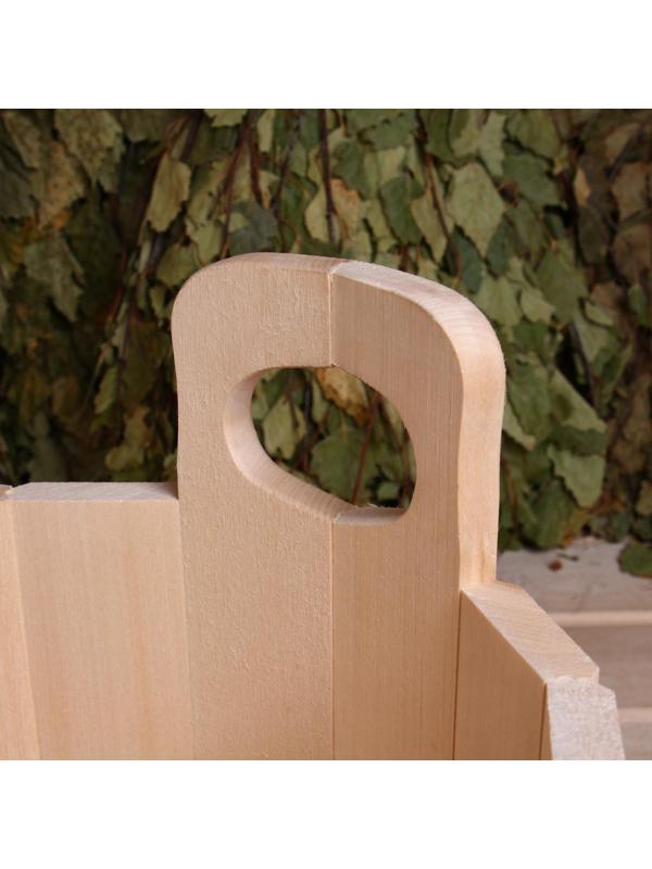 Шайка из липы, 15 л, овальная, нержавеющий обруч, 