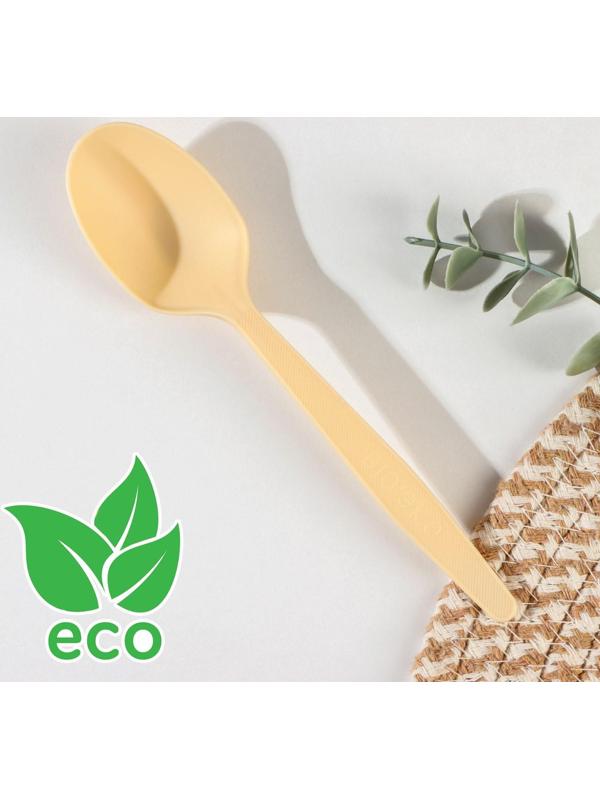 Ложка столовая одноразовая «БИО ЭКО премиум M», цвет бежевый