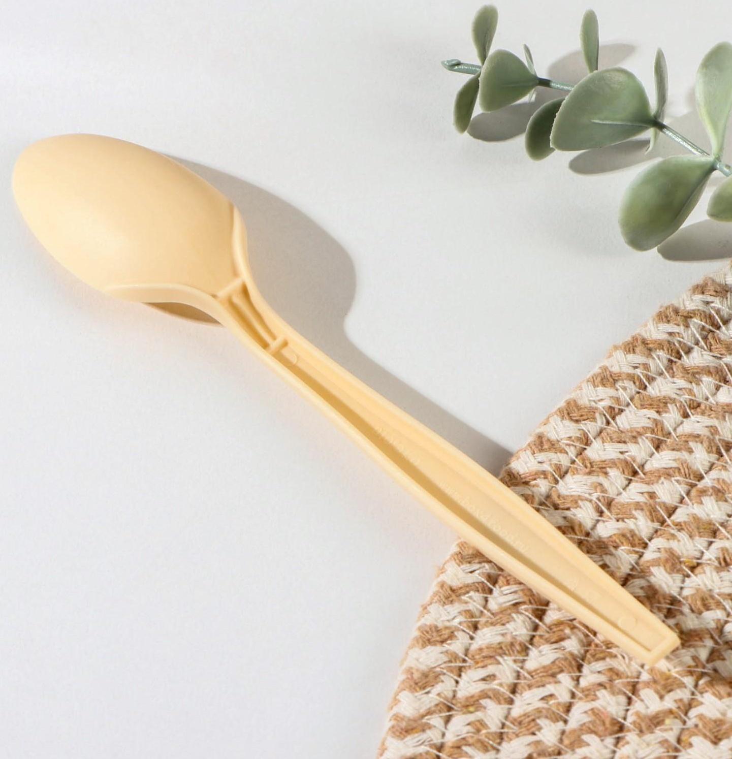 Ложка столовая одноразовая «БИО ЭКО Люкс L», цвет бежевый