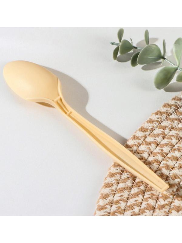 Ложка столовая одноразовая «БИО ЭКО Люкс L», цвет бежевый