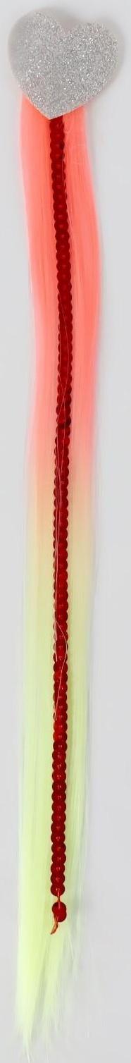 Локон накладной «Сердце», прямой волос, на заколке, 32 см, цвет МИКС