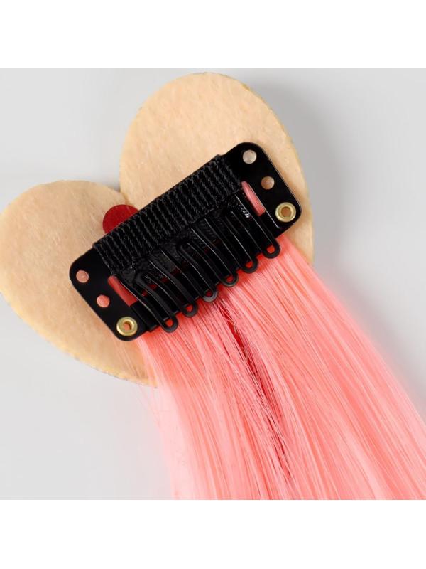 Локон накладной «Сердце», прямой волос, на заколке, 32 см, цвет МИКС