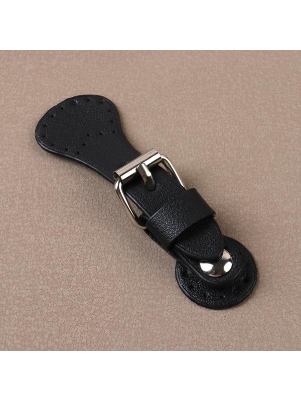 Застёжка для сумки на кнопке, 8 × 3 см, цвет чёрный