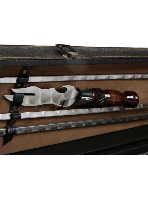 Набор шампуров в коробке из эко-кожи 