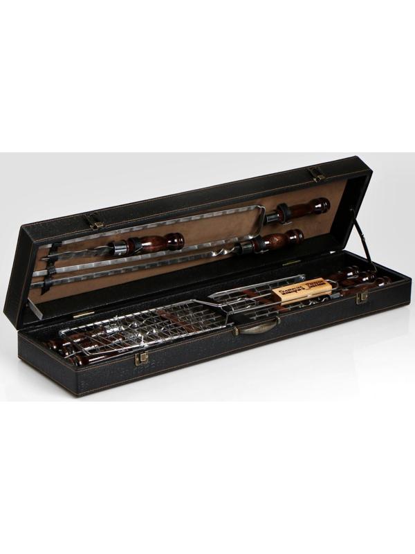 Набор шампуров в коробке из эко-кожи 