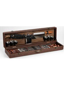 Набор шампуров в коробке из эко-кожи 