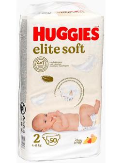 Подгузники Huggies Elite Soft, 4-6 кг (размер 2), 50 шт