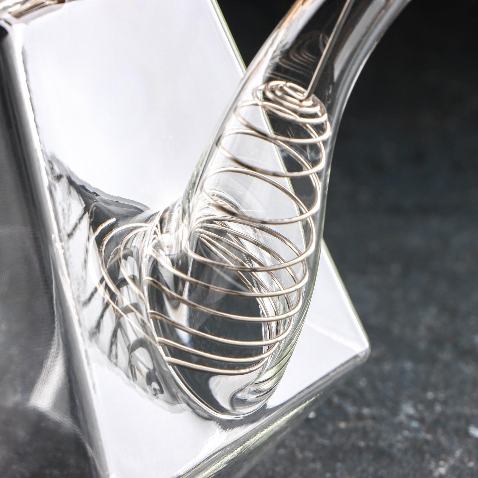 Чайник стеклянный заварочный с бамбуковой крышкой и металлическим фильтром «Октогон», 1,5 л