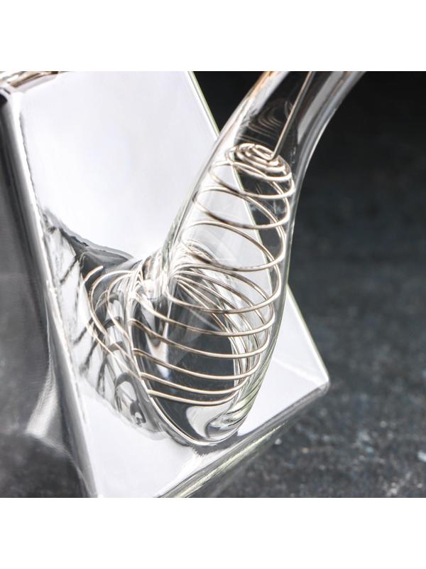 Чайник стеклянный заварочный с бамбуковой крышкой и металлическим фильтром «Октогон», 1,5 л