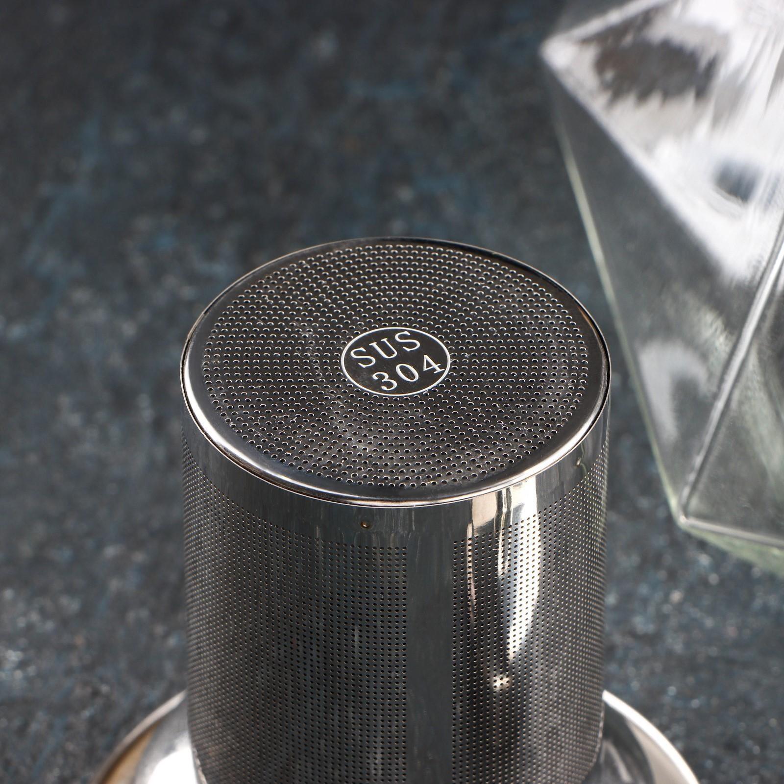 Чайник стеклянный заварочный с бамбуковой крышкой и металлическим ситом «Октогон», 1,5 л