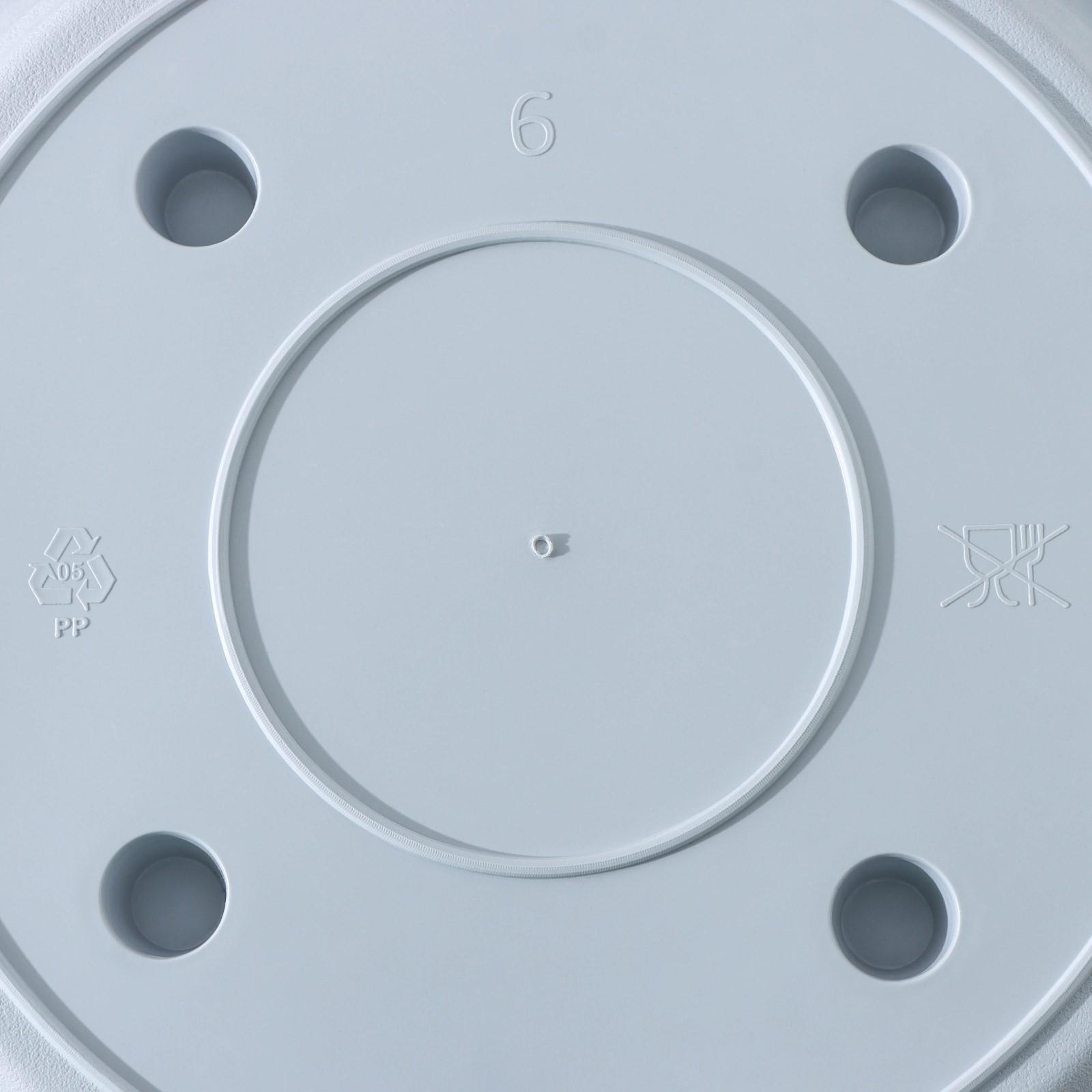 Горшок для цветов с поддоном «Сильвер ЭКО», 7,2 л, d=28 см, цвет светло-серый