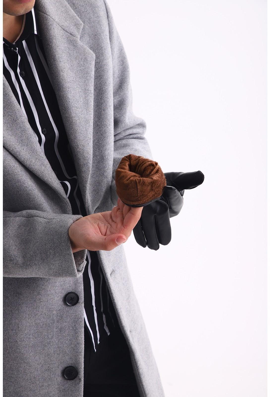 Перчатки мужские, безразмерные, цвет чёрный