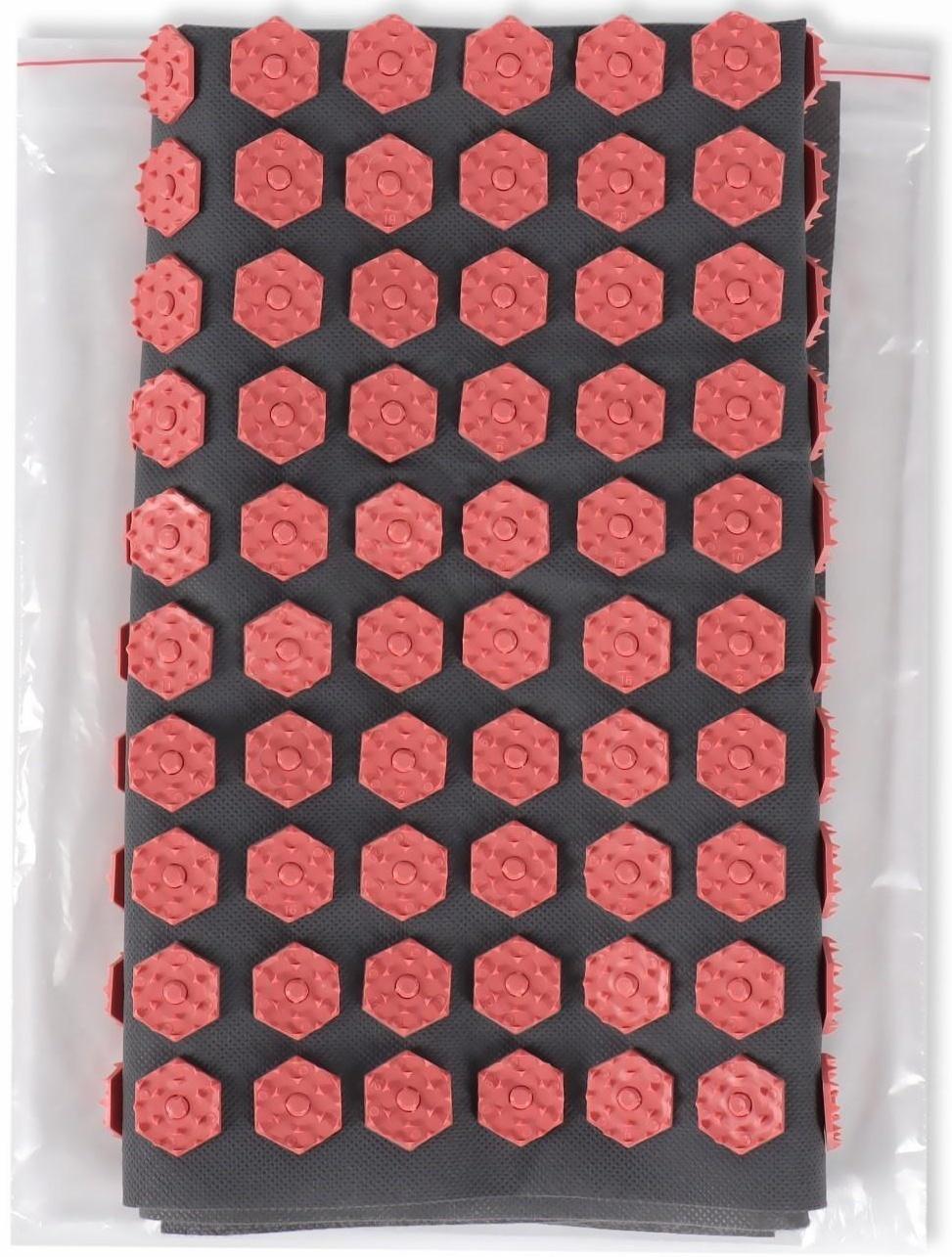 Ипликатор-коврик, основа спанбонд, 360 модулей, 56 × 62 см, цвет тёмно-серый/розовый