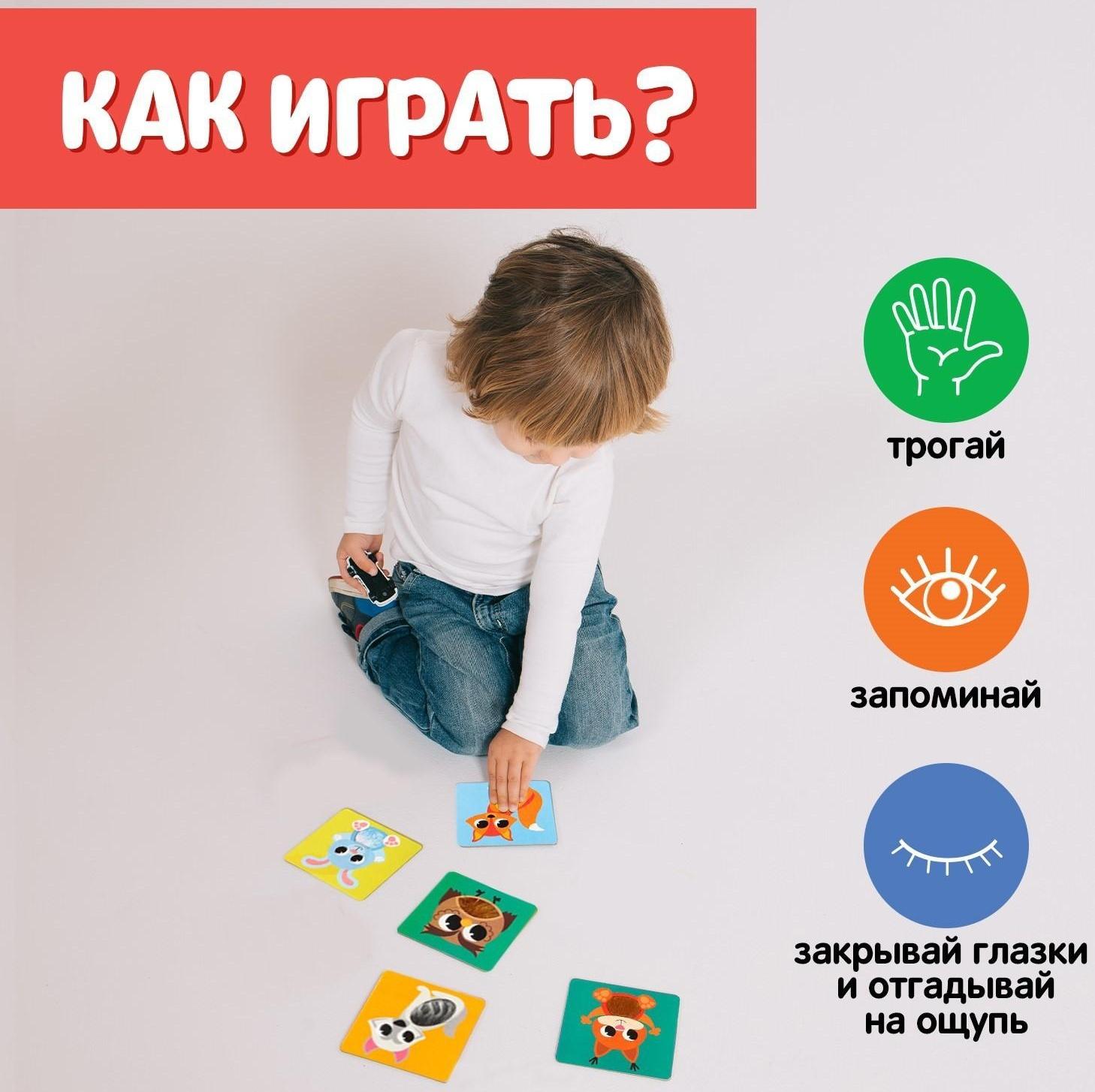 Развивающий набор «Животные леса», тактильные карточки