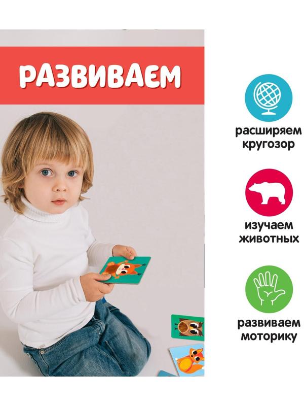 Развивающий набор «Животные леса», тактильные карточки