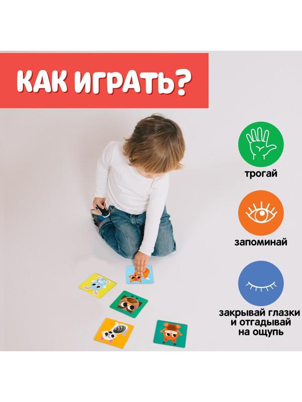 Развивающий набор «Животные леса», тактильные карточки