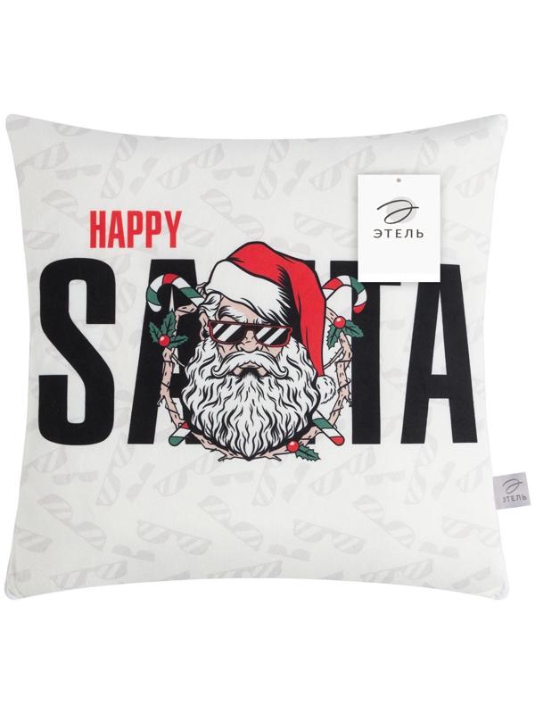 Подушка-плед Этель Happy Santa, подушка 40*40±3 см, плед 100*150 см 100%п/э, 280 г/м2