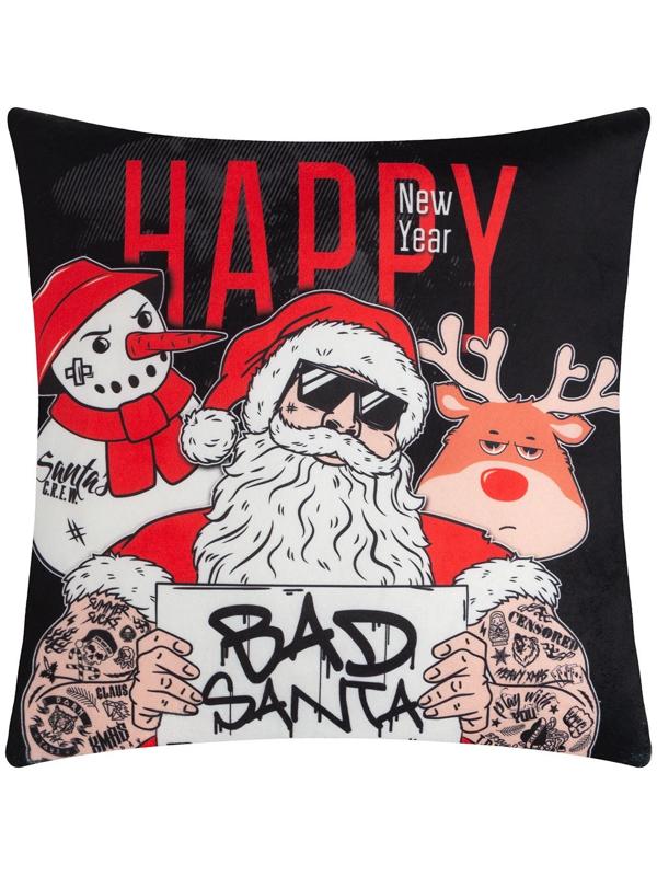 Подушка-плед Этель Bad Santa, подушка 40*40±3 см, плед 100*150 см 100%п/э, 280 г/м2