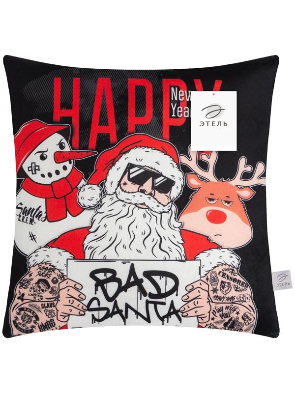 Подушка-плед Этель Bad Santa, подушка 40*40±3 см, плед 100*150 см 100%п/э, 280 г/м2