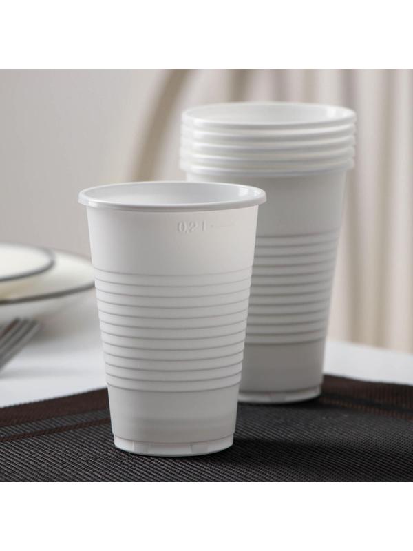 Набор одноразовой посуды на 6 персон «Биг-Пак №1», тарелки глубокие, тарелки плоские, стаканчики: 200 мл, 300 мл, 500 мл, вилки, ножи, ложки, трубочки, бумажные салфетки, зубочистки, цвет белый