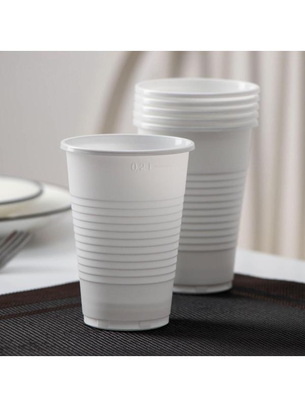 Набор одноразовой посуды на 6 персон «Биг-Пак №2», тарелки секционные, стаканчики: 200 мл, 300 мл, 500 мл, вилки, ножи, трубочки, бумажные салфетки, зубочистки, цвет белый