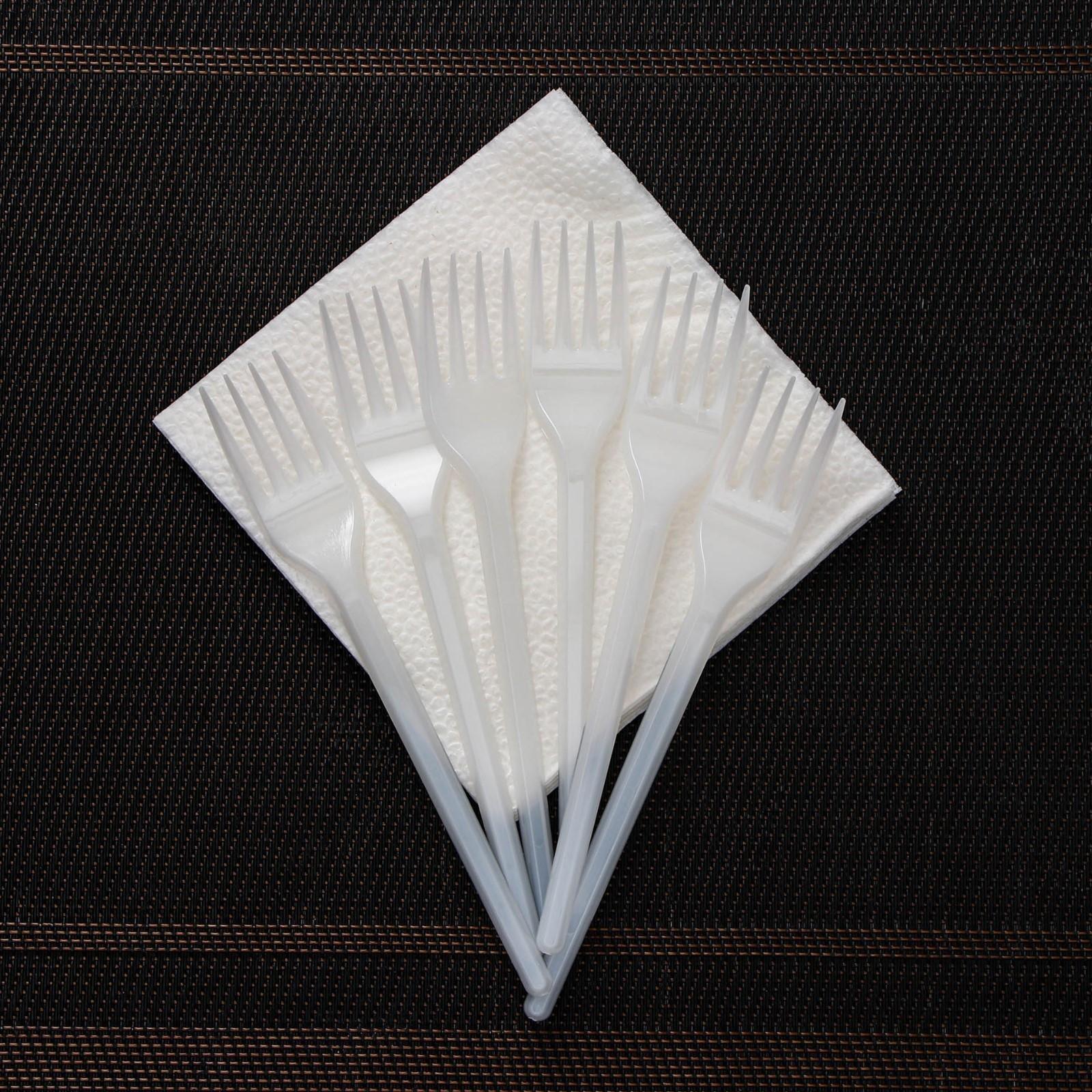 Набор одноразовой посуды на 6 персон «Летний №2», тарелки плоские, стаканчики 200 мл, вилки, салфетки, цвет белый