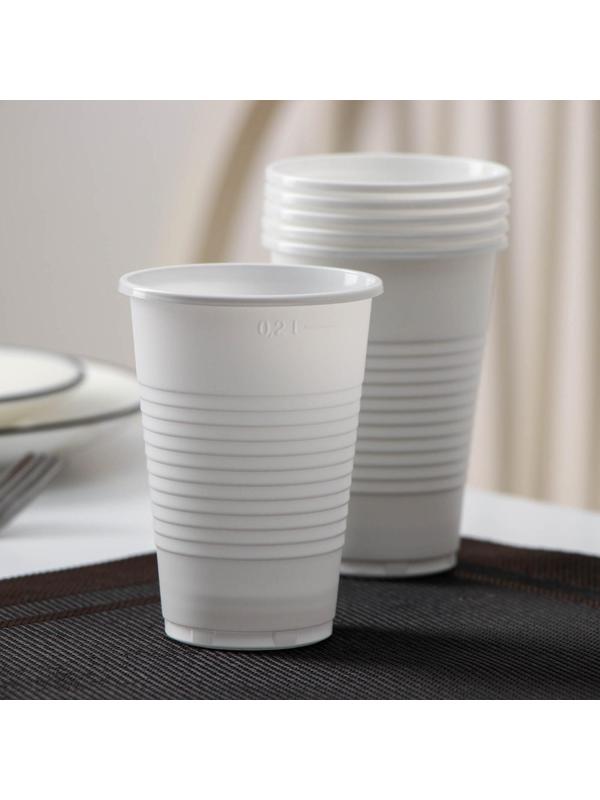 Набор одноразовой посуды на 6 персон «Летний №2», тарелки плоские, стаканчики 200 мл, вилки, салфетки, цвет белый