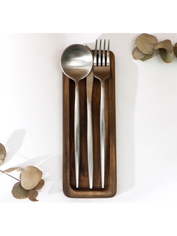 Подставка для столовых приборов Adelica, 23×8×1,8 см, окрашен в тёмный цвет, берёза