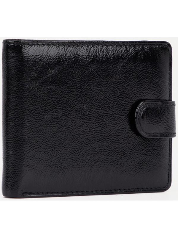 Портмоне на кнопке, для купюр, для карт, для монет, цвет чёрный