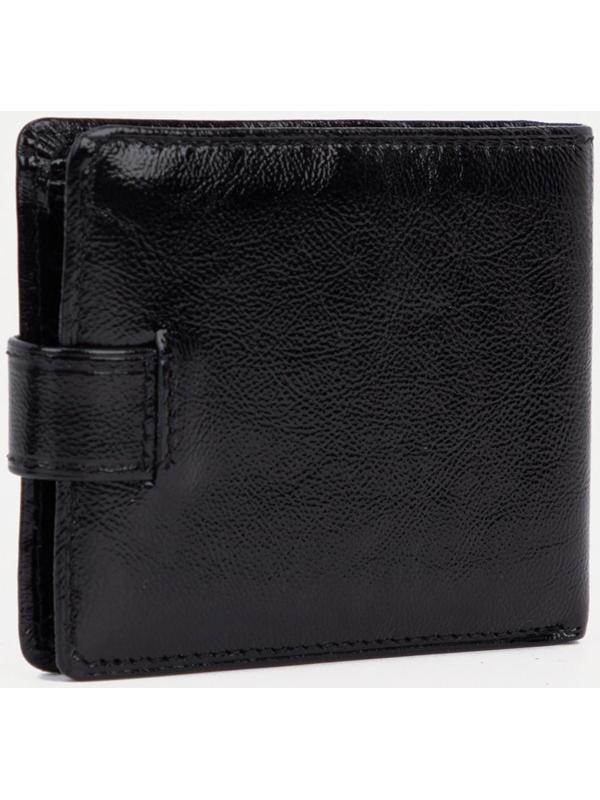 Портмоне на кнопке, для купюр, для карт, для монет, цвет чёрный