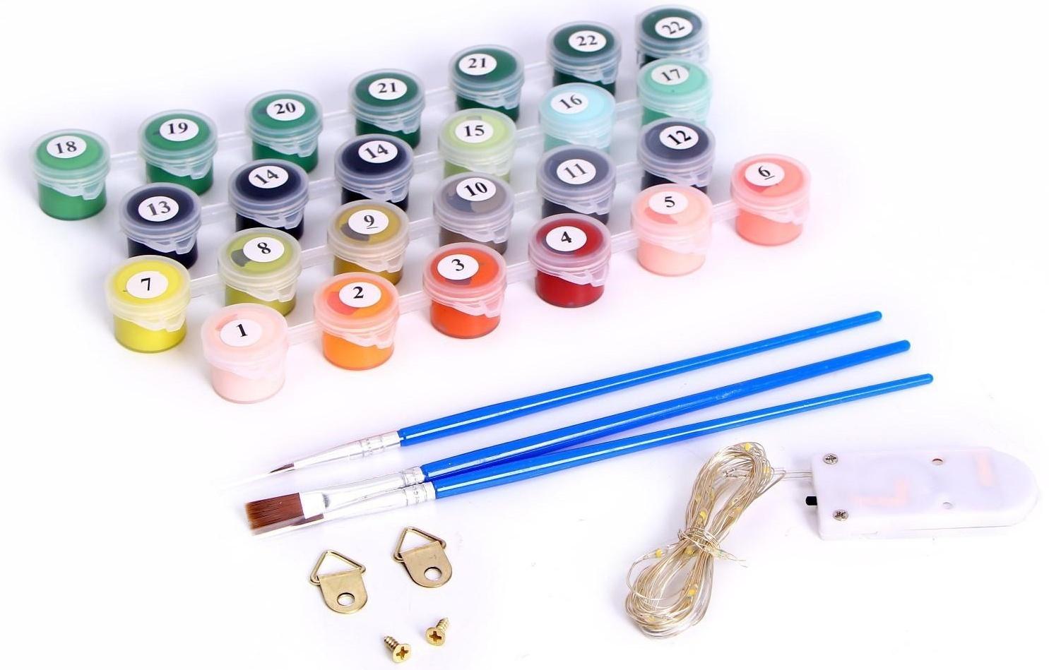 Картина по номерам на раме, с гирляндой «Платье», 30х40 см