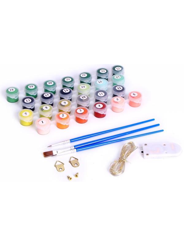 Картина по номерам на раме, с гирляндой «Платье», 30х40 см