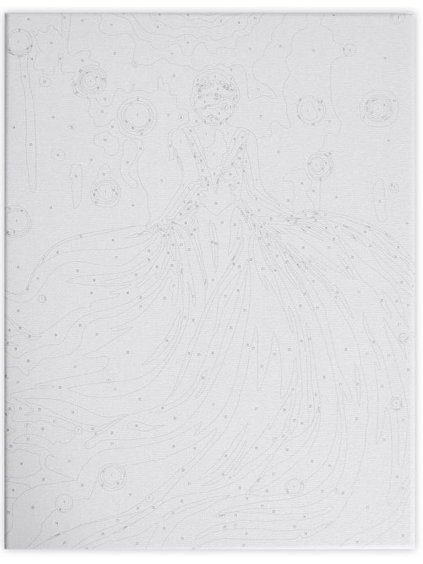 Картина по номерам на раме, с гирляндой «Платье», 30х40 см