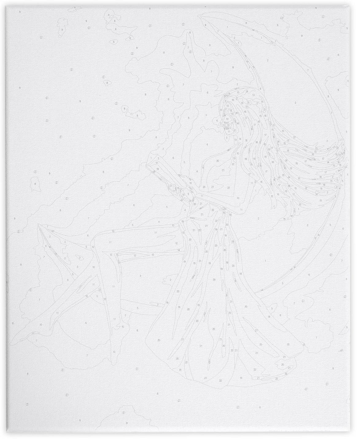 Картина по номерам на раме, с гирляндой «Девочка на луне», 30х40 см