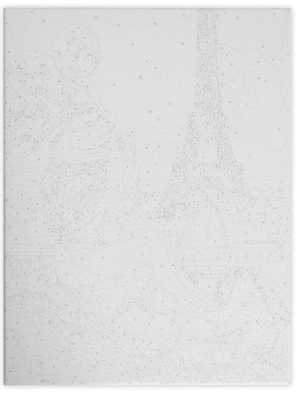 Картина по номерам на раме, с гирляндой «Эйфелева башня», 30х40 см