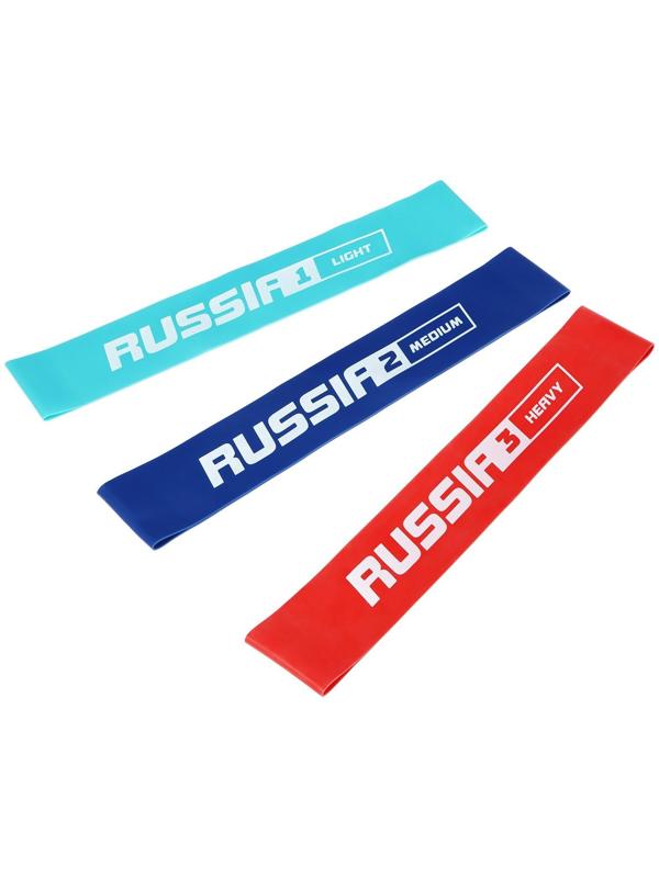 Набор для фитнеса «Россия»: 3 фитнес-резинки, бутылка для воды, массажный мяч