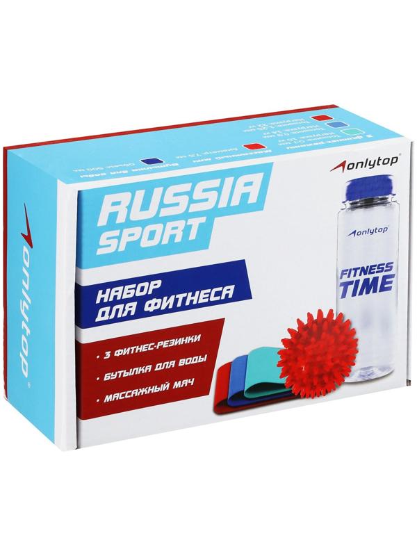 Набор для фитнеса «Россия»: 3 фитнес-резинки, бутылка для воды, массажный мяч