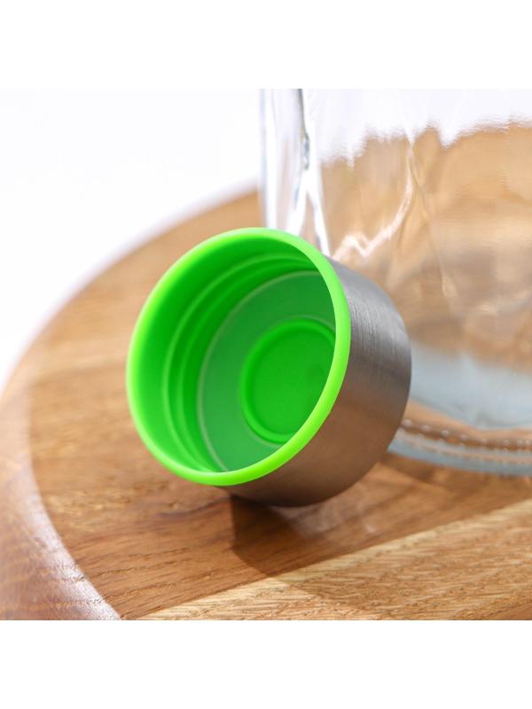 Бутыль стеклянная для соусов и масла с металличекой крышкой «Ромб», 1 л, 9,5×25,5 см