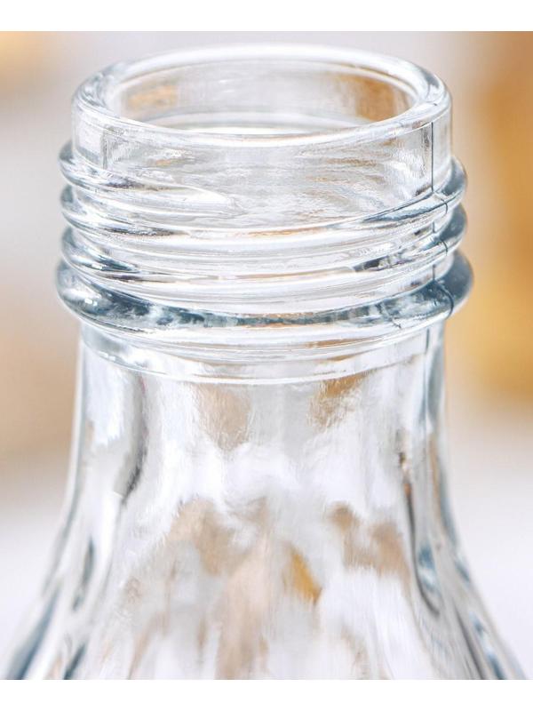 Бутыль стеклянная для соусов и масла с металличекой крышкой «Ромб», 1 л, 9,5×25,5 см