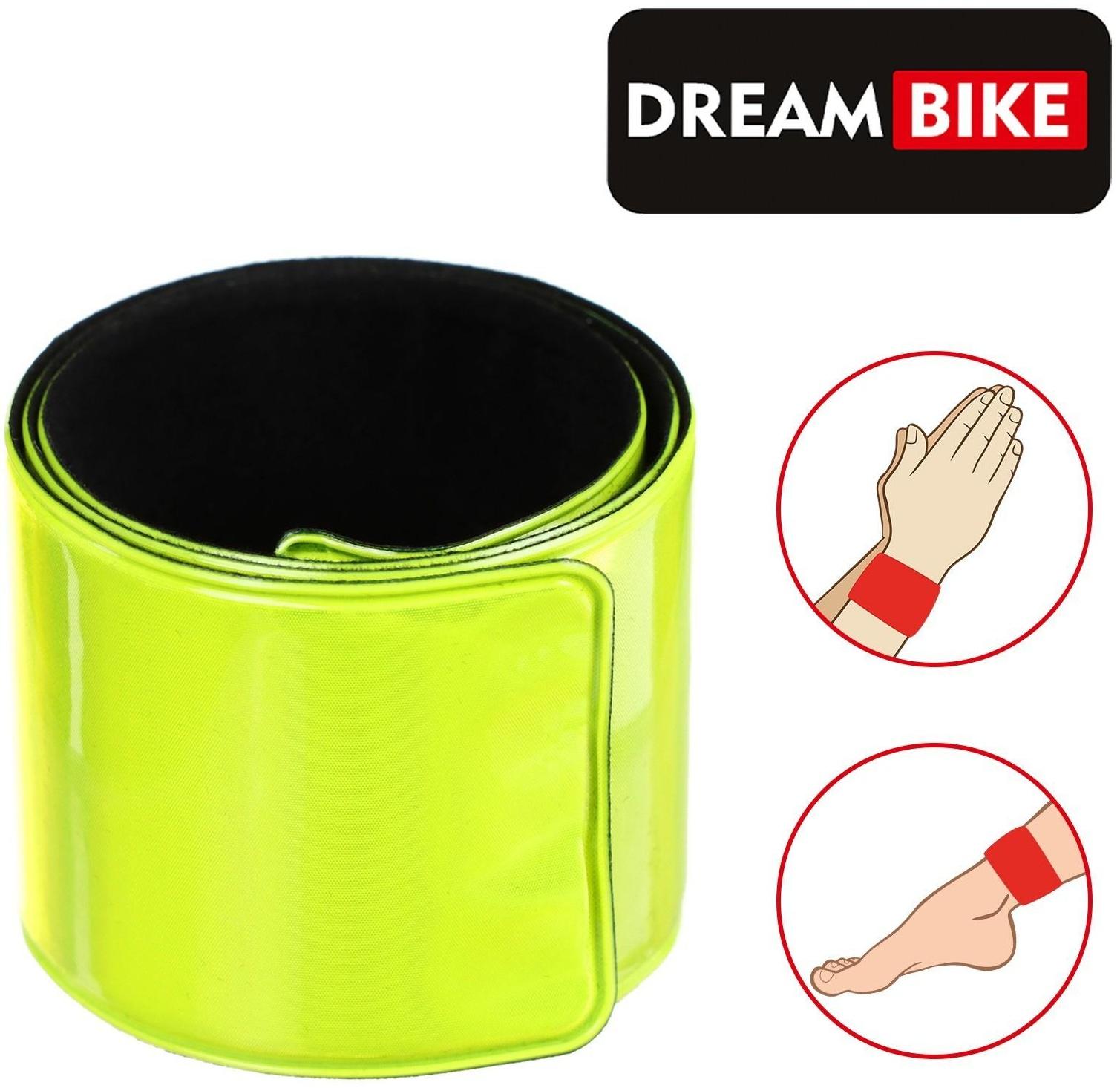 Лента Dream Bike светоотражающая, 30х340мм, на ногу/на руку, самозатягивающаяся, цвет жёлтый
