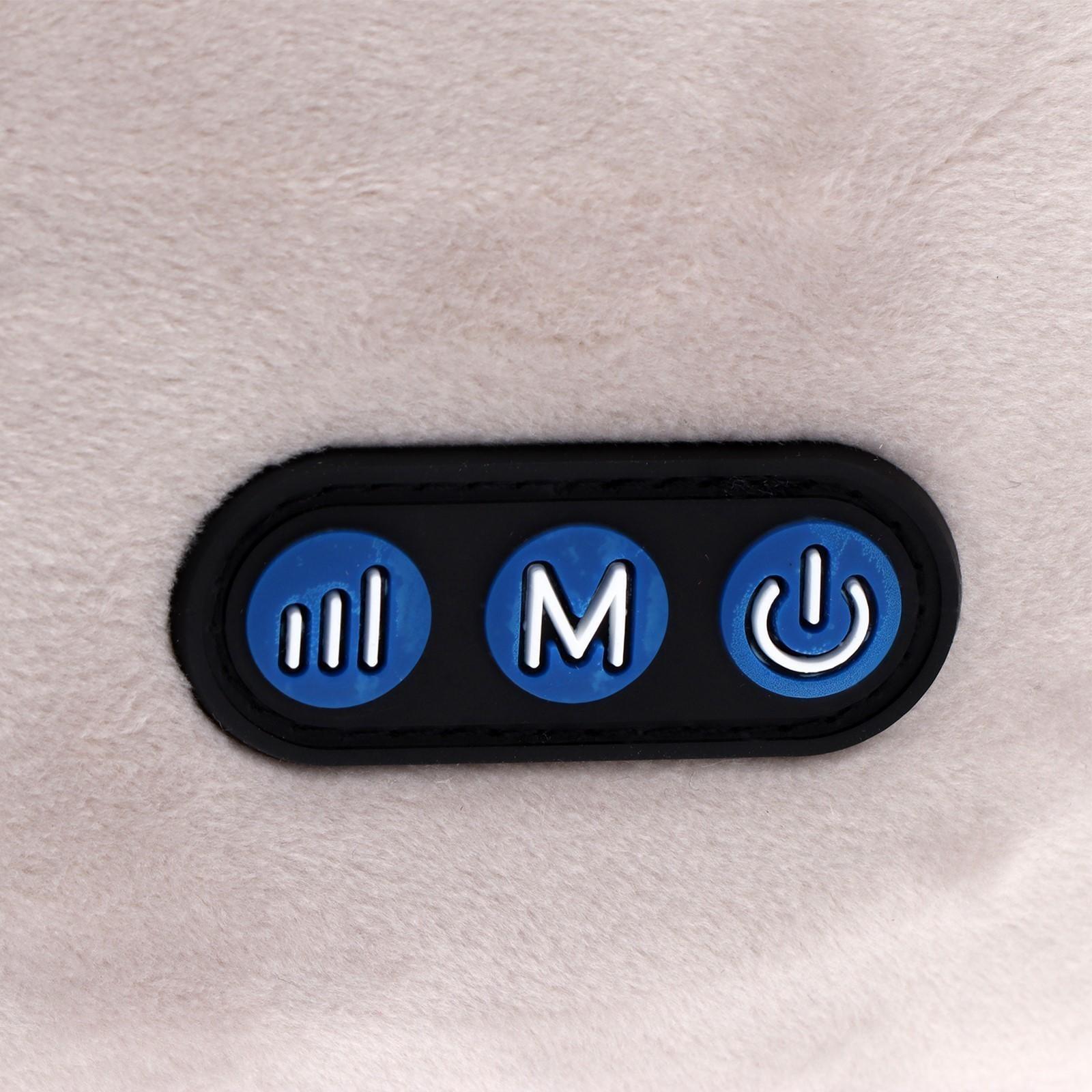 Массажная подушка Luazon LEM-06, 3.7 Вт, 2 вида массажа, ИК-подогрев, АКБ, серая