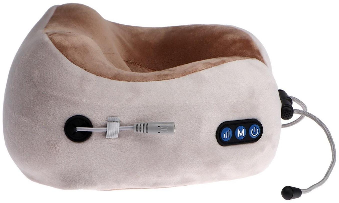 Массажная подушка Luazon LEM-06, 3.7 Вт, 2 вида массажа, ИК-подогрев, АКБ, серая