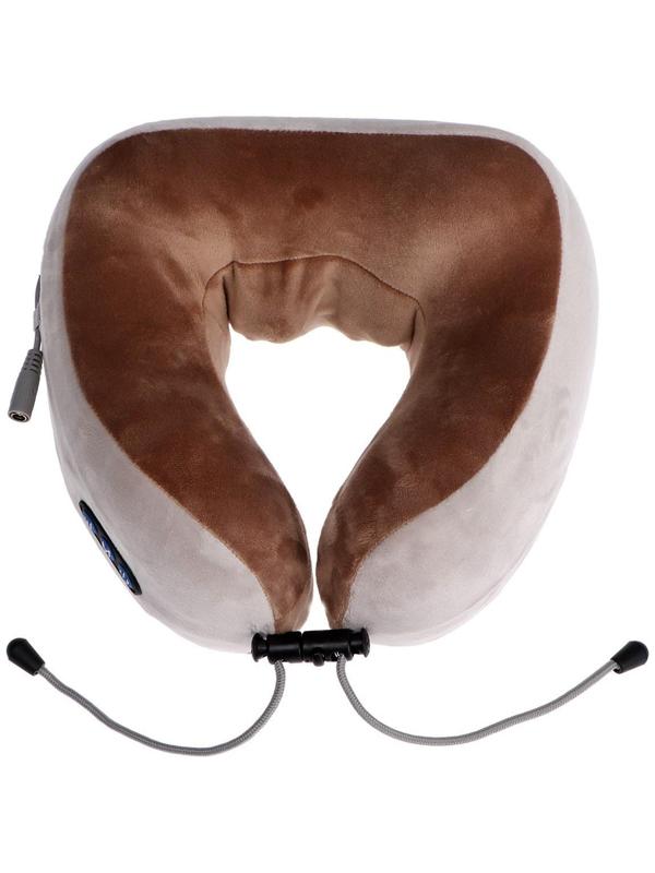 Массажная подушка Luazon LEM-06, 3.7 Вт, 2 вида массажа, ИК-подогрев, АКБ, серая