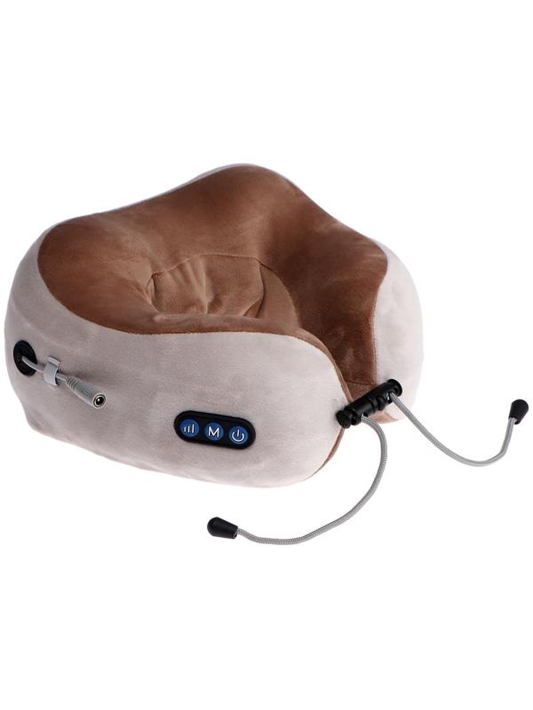 Массажная подушка Luazon LEM-06, 3.7 Вт, 2 вида массажа, ИК-подогрев, АКБ, серая