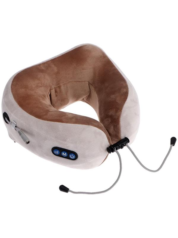 Массажная подушка Luazon LEM-06, 3.7 Вт, 2 вида массажа, ИК-подогрев, АКБ, серая