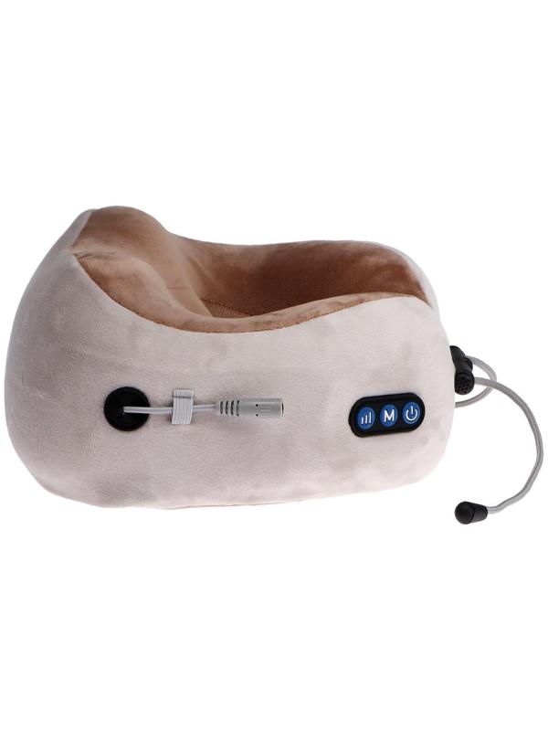 Массажная подушка Luazon LEM-06, 3.7 Вт, 2 вида массажа, ИК-подогрев, АКБ, серая